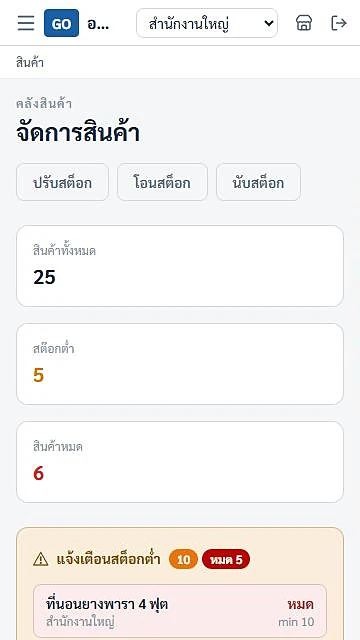 หน้าจอสต๊อกของ GORINY บนมือถือ